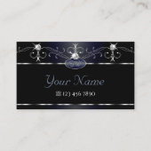 Initialen met mousserende diamanten visitekaartje (Voorkant)