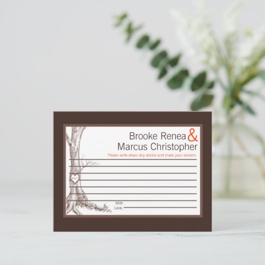 Initialen met schrijfbare Herfst Kaart (Staand voorkant)