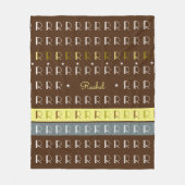 Initialen met strips Black Fleece Deken (Voorkant)