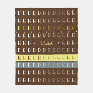 Initialen met strips Black Fleece Deken