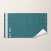 Initialen moderne marineblauwe achtergrond Stripes Bad Handdoek (Handdoek)