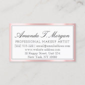 Initialen Monogram Gebeurtenis Planner Roze Gefram Visitekaartje (Achterkant)