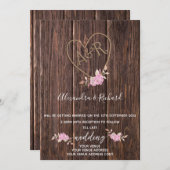 Initialen monogram houtwachteffect gecarbeerde boo kaart (Voorkant / Achterkant)