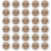 Initialen monogram rustiek bruin Kraft zwart bruil Sticker (Voorkant)