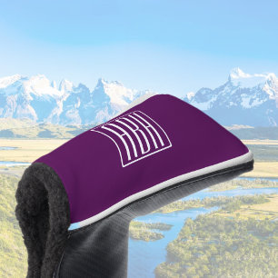 Initialen Monogram Wit op diep Paars Golfheadcover