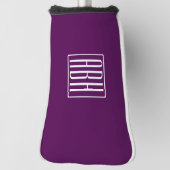 Initialen Monogram | Wit op diep Paars Golfheadcover (Draai 90)