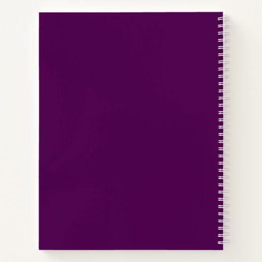 Initialen Monogram | Wit op diep Paars Notitieboek (Achterkant)