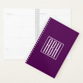 Initialen Monogram | Wit op diep Paars Planner (Display)