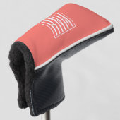Initialen Monogram | wit op koraal Golfheadcover (3/4 voorkant)