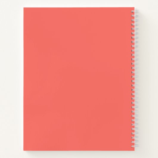 Initialen Monogram | wit op koraal Notitieboek (Achterkant)