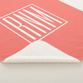Initialen Monogram | wit op koraal Sherpa Deken (3/4)