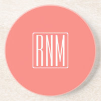 Initialen Monogram | Wit Op Koraal