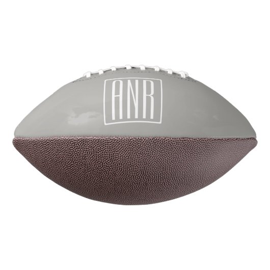 Initialen Monogram| wit op lichtgrijs American Football (Gedraaid 270)