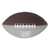 Initialen Monogram| wit op lichtgrijs American Football (Voorkant)