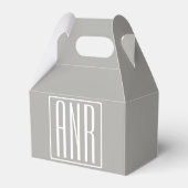 Initialen Monogram | Wit op lichtgrijs Bedankdoosjes (Achterkant)