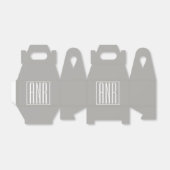 Initialen Monogram | Wit op lichtgrijs Bedankdoosjes (Uitgevouwen)