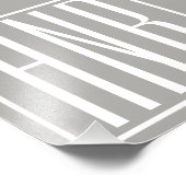 Initialen Monogram | Wit Op Lichtgrijs Foto Afdruk (Hoek)