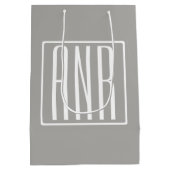 Initialen Monogram | Wit op lichtgrijs Medium Cadeauzakje (Achterkant)