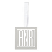 Initialen Monogram | Wit Op Lichtgrijs Ornament (Voorkant)