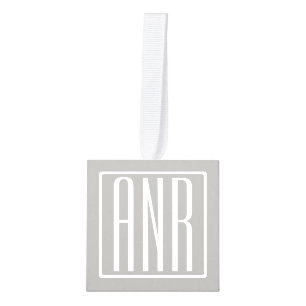 Initialen Monogram Wit Op Lichtgrijs Ornament