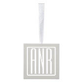 Initialen Monogram | Wit Op Lichtgrijs Ornament (Rechts)