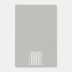 Initialen Monogram Wit Op Lichtgrijs Post-it® Notes