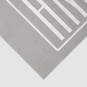 Initialen Monogram | Wit op lichtgrijs Tissuepapier (Detail)