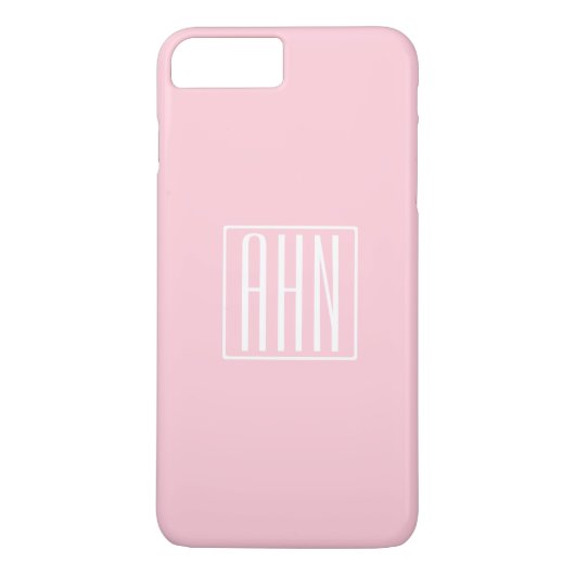 Initialen Monogram | wit op lichtroze Case-Mate iPhone Case (Achterkant)