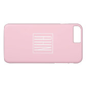 Initialen Monogram | wit op lichtroze Case-Mate iPhone Case (Achterkant (Horizontaal))