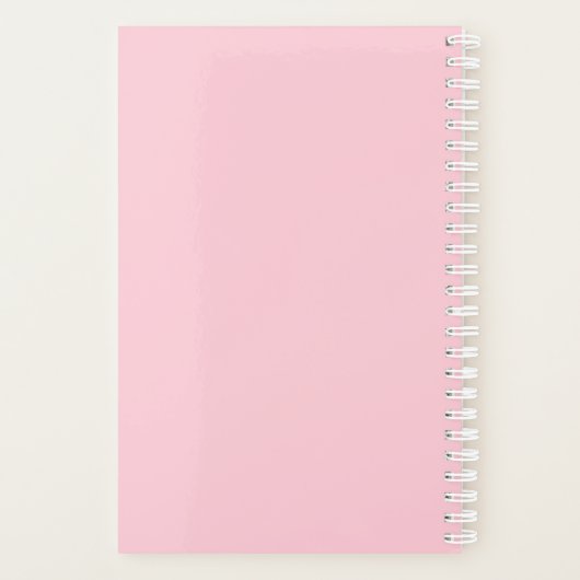 Initialen Monogram | wit op lichtroze Planner (Achterkant)