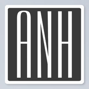 Initialen Monogram Zwart wit Sticker