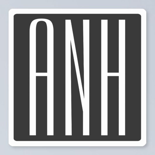 Initialen Monogram | Zwart wit Sticker