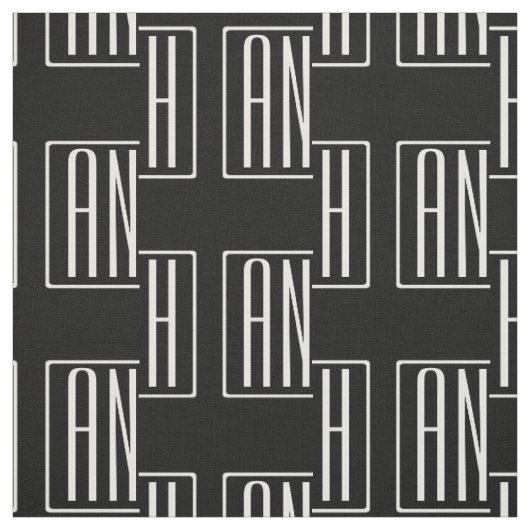 Initialen Monogram | Zwart wit Stof (Swatch)