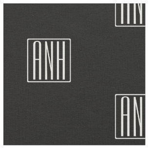 Initialen Monogram Zwart wit Stof