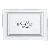 Initialen monogrammen proefgevallen kussensloop (Voorkant-Links)