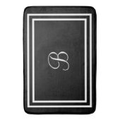 Initialen of naam zwarte badmat (Voorkant Verticaal)