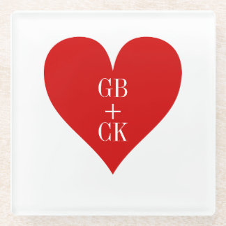 Initialen Onderzetter van glas Glazen Onderzetter