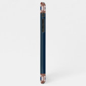 Initialen Roos Gold Navy Blue Minimal Geometric iPhone Hoesje (Linkerkant)