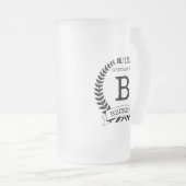 Initialen van bruidsjonker matglas bierpul (Voorkant rechts)