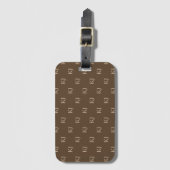 Initialen van Classy Brown en Beige Monogram Patro Bagagelabel (Voorkant (verticaal))