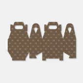 Initialen van Classy Brown en Beige Monogram Patro Bedankdoosjes (Uitgevouwen)