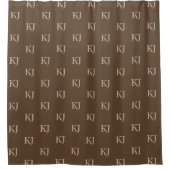 Initialen van Classy Brown en Beige Monogram Patro Douchegordijn (Voorkant)