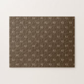 Initialen van Classy Brown en Beige Monogram Patro Legpuzzel (Horizontaal)