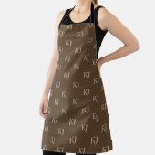 Initialen van Classy Brown en Beige Monogram Patro Schort (Insitu)