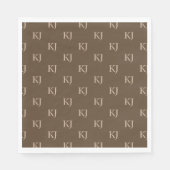 Initialen van Classy Brown en Beige Monogram Patro Servet (Voorkant)