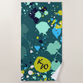 Initialen van de kleurrijke schilderplaat van de k strandlaken (Voorkant)