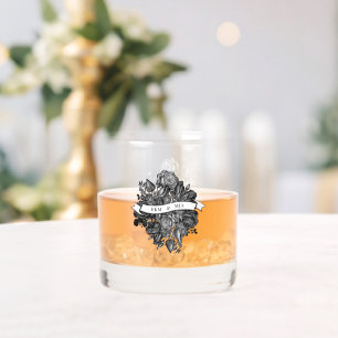 Initialen van het grommonogram - Zwarte Rozen Whisky Glas
