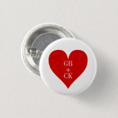 Initialen van kleine Button Pin Lover (Voorkant /achterkant)