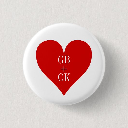 Initialen van kleine Button Pin Lover (Voorkant)