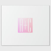 Initialen van paar | Subtle roze gradatie Cadeaupapier (Vlak)